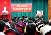 Đồng chí Nguyễn Huy Sắc, Phó Chánh Văn phòng UBND tỉnh phát biểu khai mạc buổi Tập huấn diễn tập
