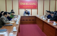 Các đại biểu dự Hội nghị tại điểm cầu tỉnh Hà Giang.