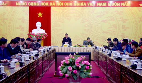 Đồng chí Nguyễn Minh Tiến, Phó Chủ tịch Thường trực UBND tỉnh phát biểu Kết luận cuộc họp.