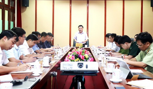 Phó Chủ tịch Thường trực UBND tỉnh Nguyễn Minh Tiến chủ trì cuộc họp bàn các giải pháp cấp bách dập tắt dịch tả lợn Châu Phi.