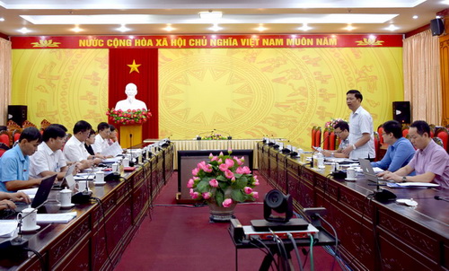 Toàn cảnh buổi làm việc giữa UBND tỉnh Hà Giang và Đoàn công tác Văn phòng Chính phủ.