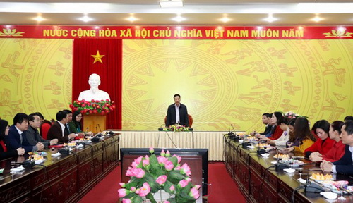 Chủ tịch UBND tỉnh Nguyễn Văn Sơn phát biểu tại buổi gặp mặt đầu Xuân.