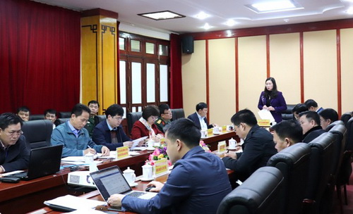 Phó Chủ tịch UBND tỉnh Hà Thị Minh Hạnh phát biểu kết luận cuộc họp.