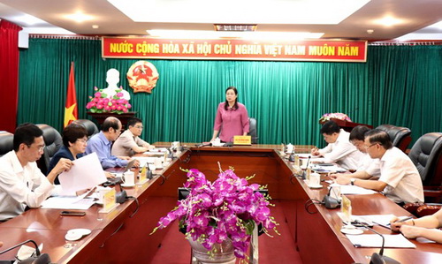 Phó Chủ tịch UBND tỉnh Hà Thị Minh Hạnh kết luận cuộc họp